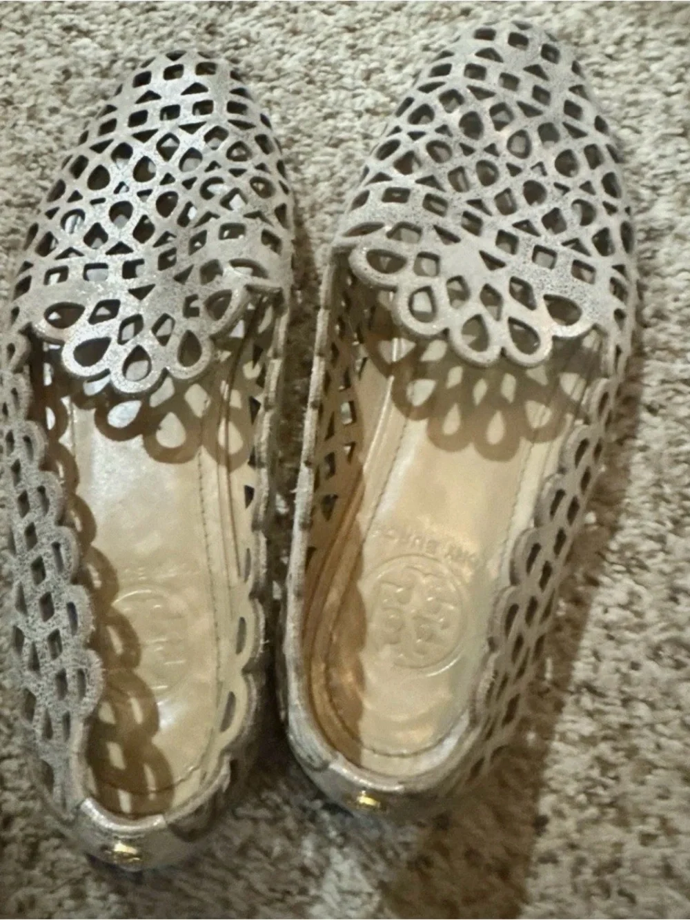 Women's Neutral Laser-Cut Ballet Flats tory burch 7